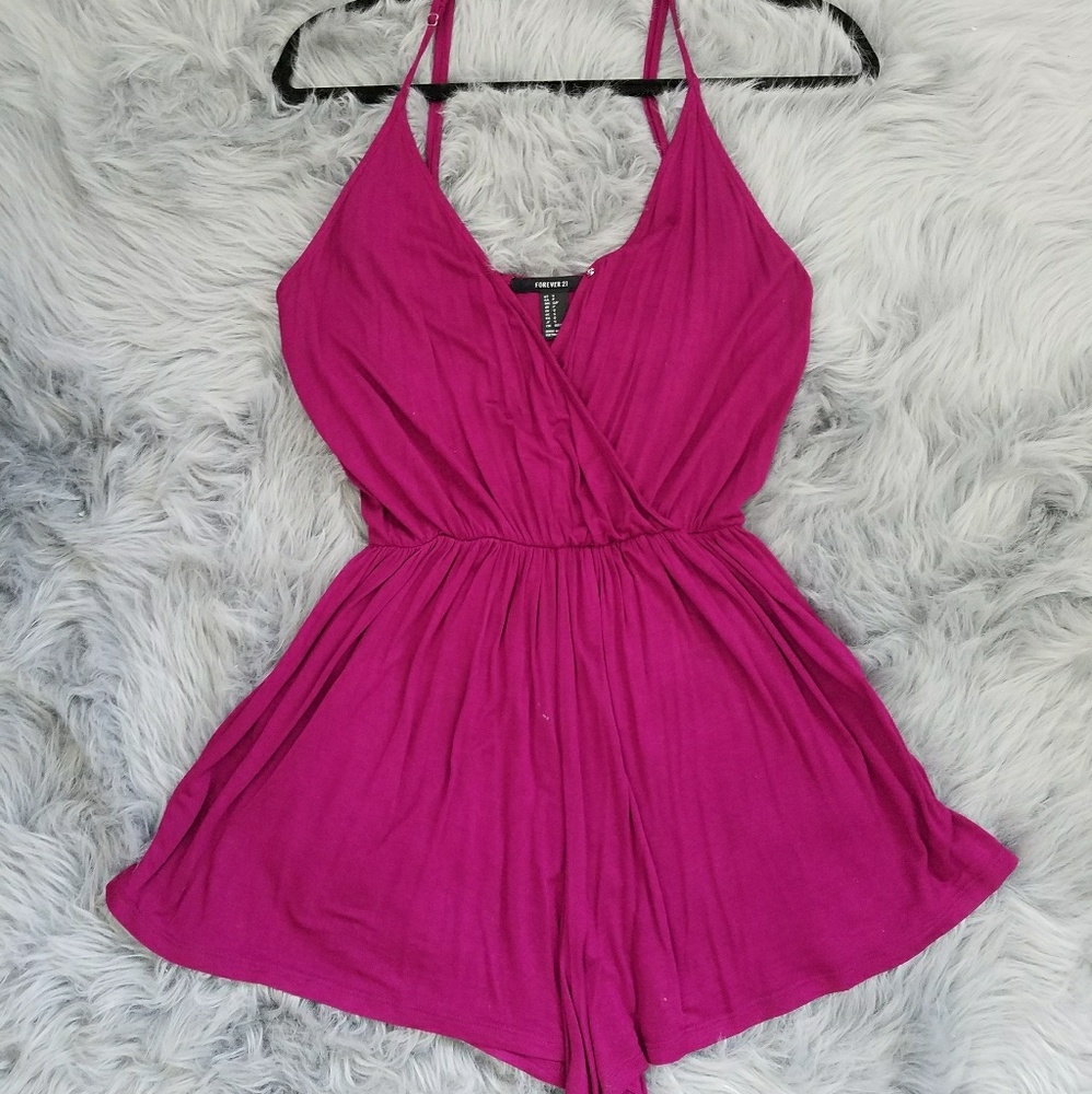 Forever21 fushia strappy romper